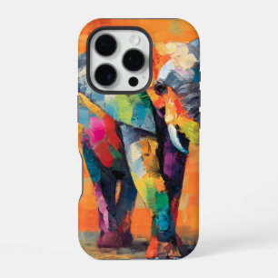 Abstract Happy Rainbow Elephant iPhone 16 Pro Case