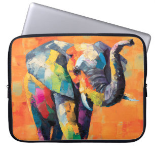 Abstract Happy Rainbow Elephant Laptop Sleeve