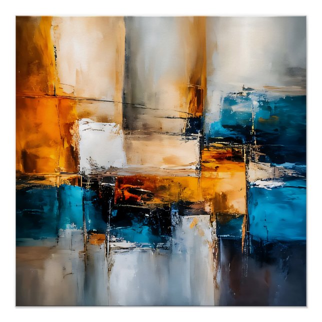 Abstract Harmony: Lines, Light, Shapes Poster (Front)
