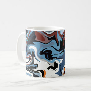 Abstract Harmony of Blue and Earthy Tones  Coffee Mug