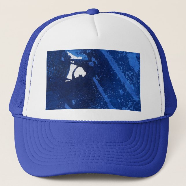 Abstract Hat Design in deep ocean blue (Front)