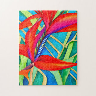 Abstract Hawaiian Bird of Paradise Flower Jigsaw Puzzle