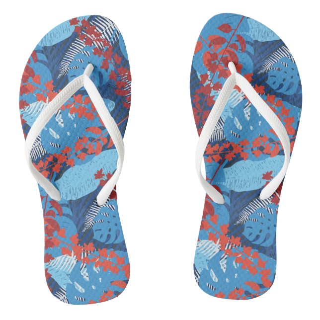 Abstract Hawaiian Leaf Pattern Thongs (Footbed)