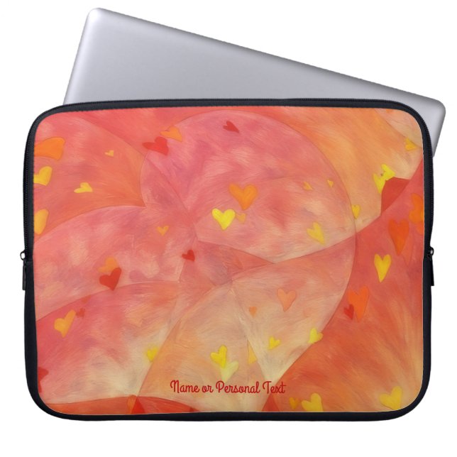 Abstract Heart Art Personal Laptop Cover Sleeve (Front)
