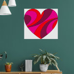 Abstract Heart Bold Red and Pink Swirl Pattern  Poster<br><div class="desc">Add a bold artistic touch to any space with this abstract heart poster. Featuring vibrant swirls in shades of red, pink, and burgundy, this eye-catching design brings a retro 70s aesthetic with a modern twist. Perfect for home decor, offices, dorm rooms, or creative spaces, this high-quality poster makes a stylish...</div>