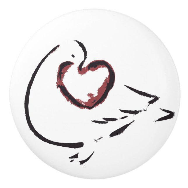 Abstract Heart Ceramic Knob (Front)