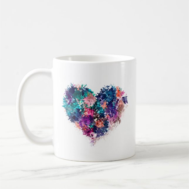 Abstract heart coffee mug (Left)