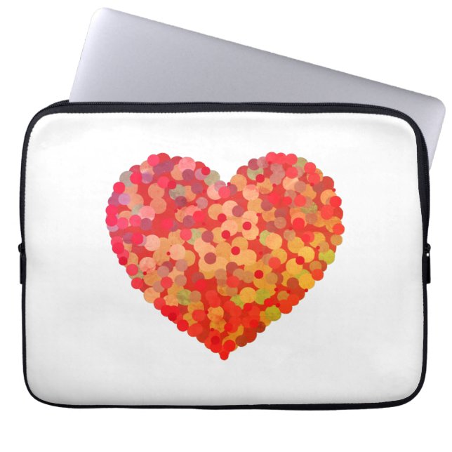 Abstract Heart Confetti Art Laptop Sleeve (Front)