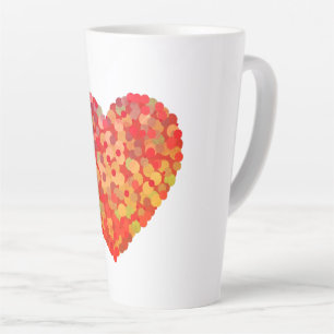 Abstract Heart Confetti Art Latte Mug