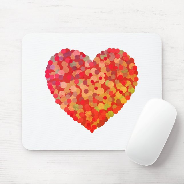 Abstract Heart Confetti Art Mouse Pad (With Mouse)