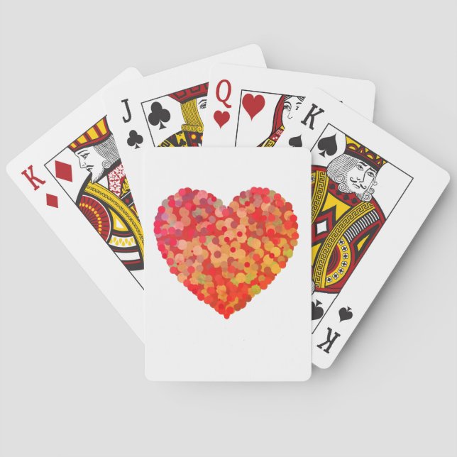 Abstract Heart Confetti Art Playing Cards (Back)