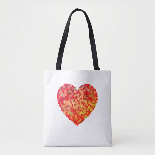 Abstract Heart Confetti Art Tote Bag (Front)