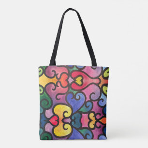 Abstract Heart Design Tote Bag