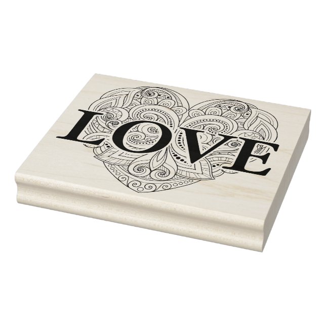 Abstract Heart Doodle Rubber Stamp (Stamp)
