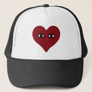 Abstract Heart Face Trucker Hat