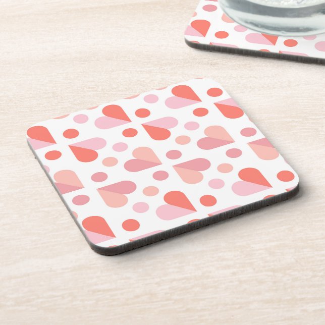 Abstract Heart Geometric Pattern Coaster (Left Side)