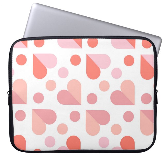 Abstract Heart Geometric Pattern Laptop Sleeve (Front)