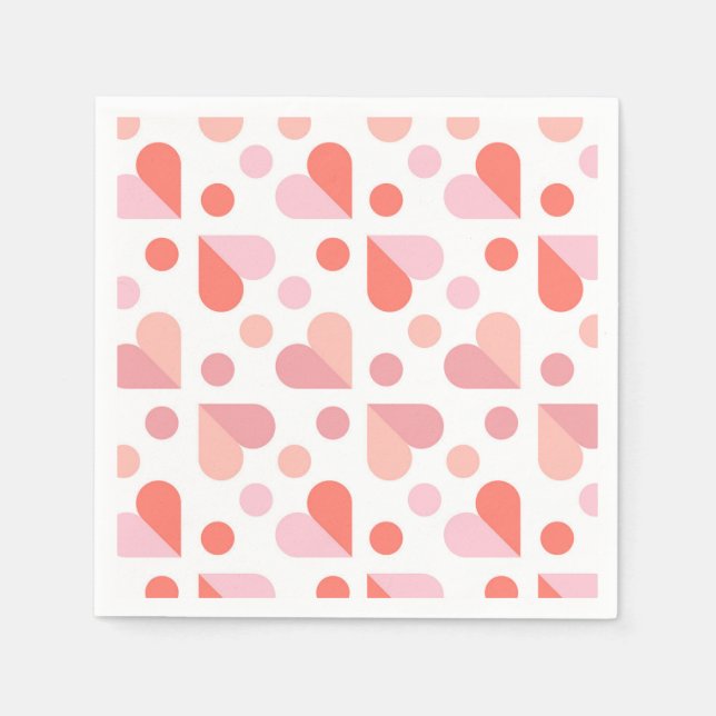Abstract Heart Geometric Pattern Napkin (Front)