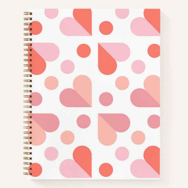 Abstract Heart Geometric Pattern Notebook (Front)
