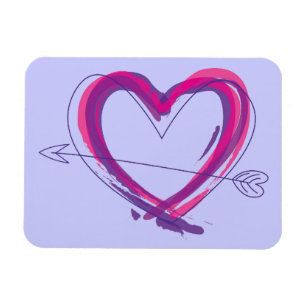 Abstract heart in purple and pink magnet