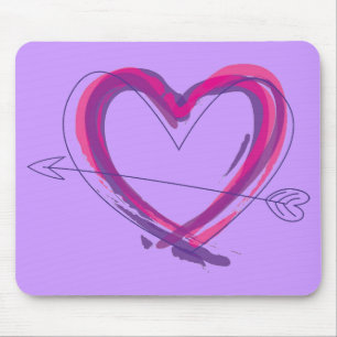 Abstract heart in purple and pink mouse pad