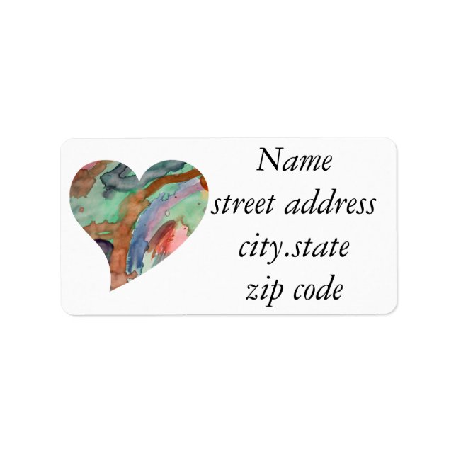 Abstract Heart Label (Front)