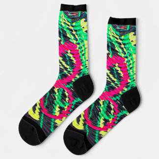 Abstract Heart Neon Color Socks