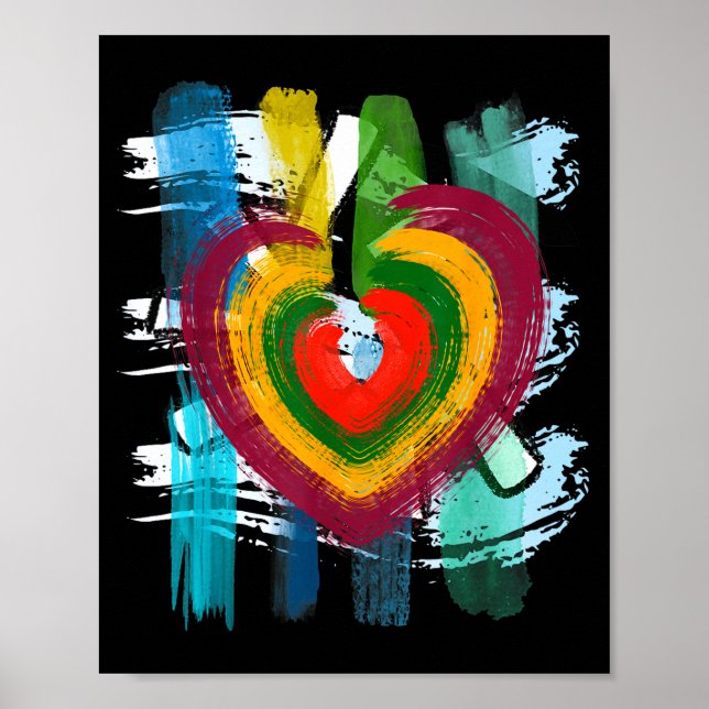 Abstract Heart _ Painterly Valentine Abstract Art  Poster (Front)