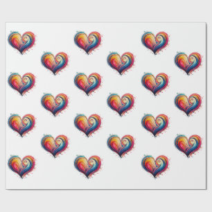 Abstract Heart Wrapping Paper