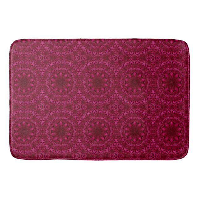 Abstract hearts and flowers bath mat (Front)