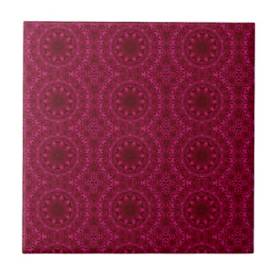 Abstract hearts and flowers ceramic tile