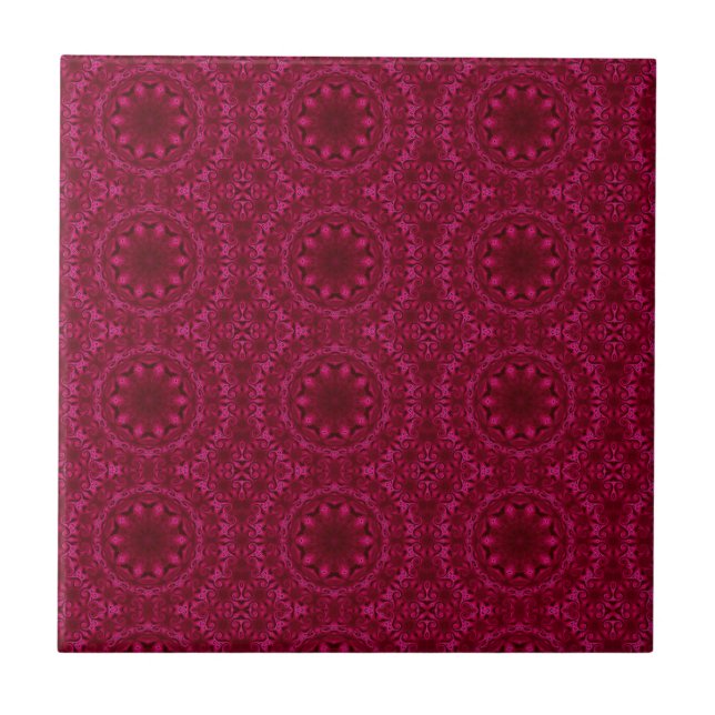 Abstract hearts and flowers ceramic tile (Front)