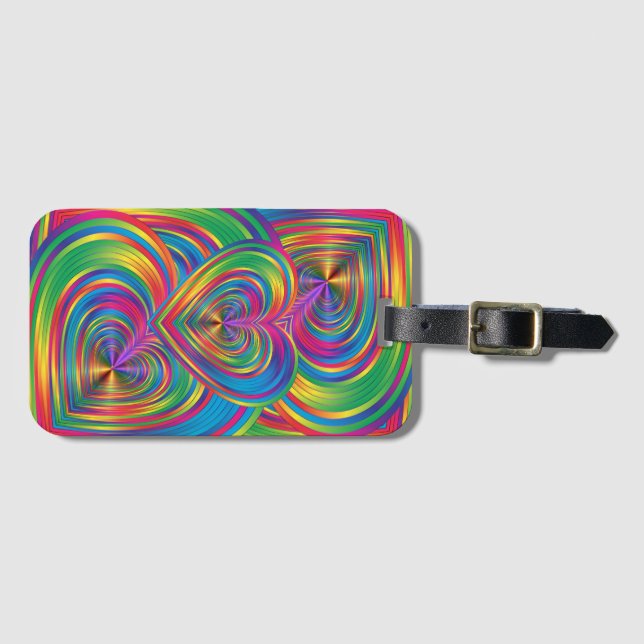 Abstract Hearts Being Abstract Luggage Tag (Front Horizontal)