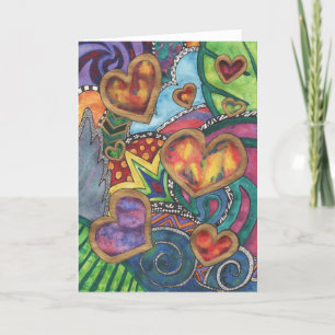 Abstract Hearts Blank Greeting Card