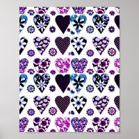 Abstract Hearts & Flowers Modern Colour Pop