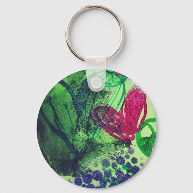 Abstract Hearts Key Ring (Front)