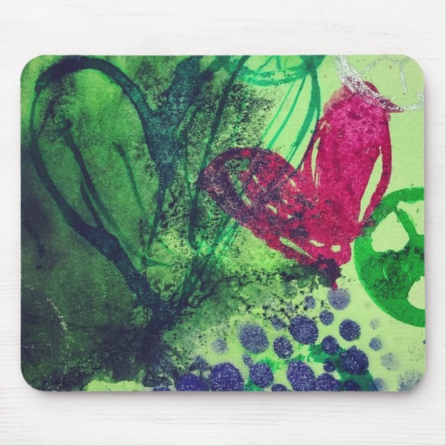 Abstract Hearts Mouse Pad (Front)