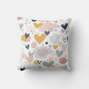 Abstract hearts pattern cushion