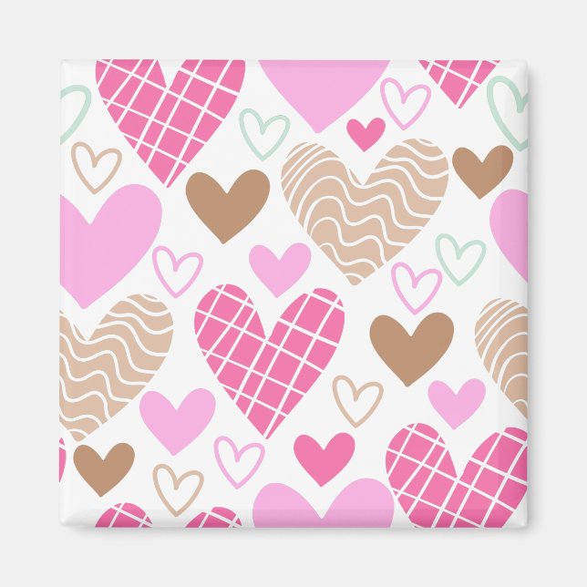 Abstract hearts pattern magnet (Front)