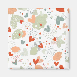 Abstract hearts pattern magnet