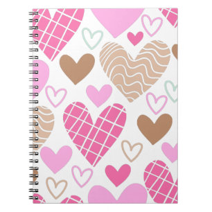 Abstract hearts pattern notebook
