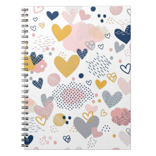 Abstract hearts pattern notebook