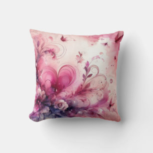Abstract Hearts Throw Pillow