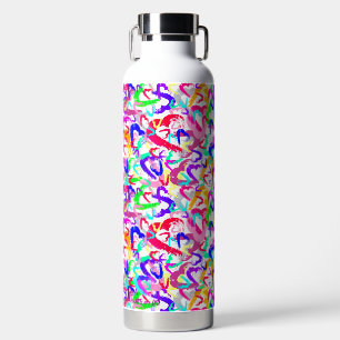 Abstract Hearts Water Bottle