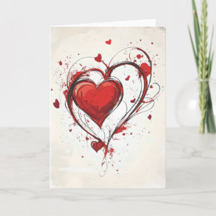 Abstract Heat Red Holiday Card