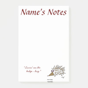 Abstract Hedgehog Personalizable Sticky Notes