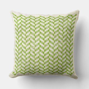 Abstract herringbone in greenery cushion