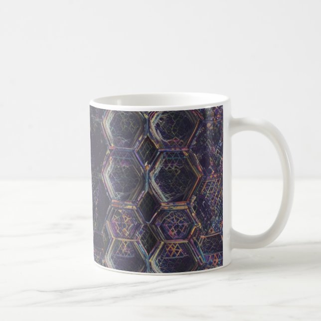 Abstract Hexagon Gradient Pattern – Modern Geometr Coffee Mug (Right)