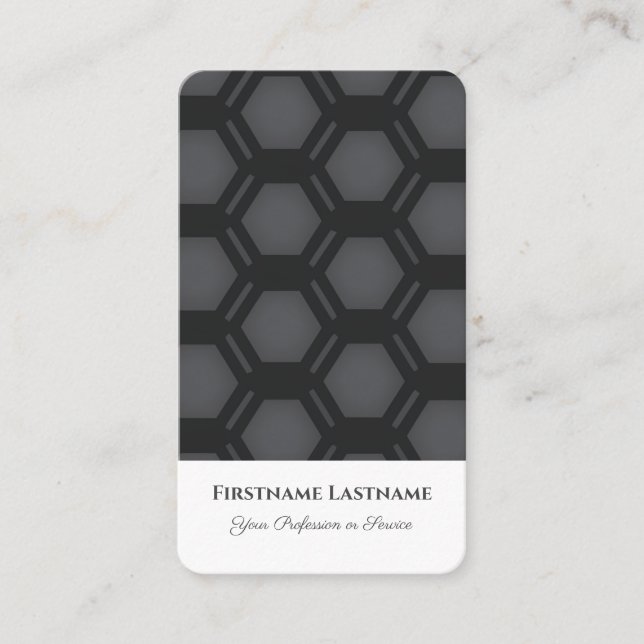 Abstract hexagonal shapes in 3d optic design business card (Front)