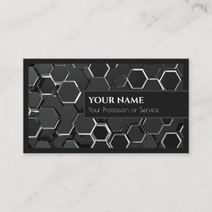 Abstract hexagonal shapes in 3d optic design business card